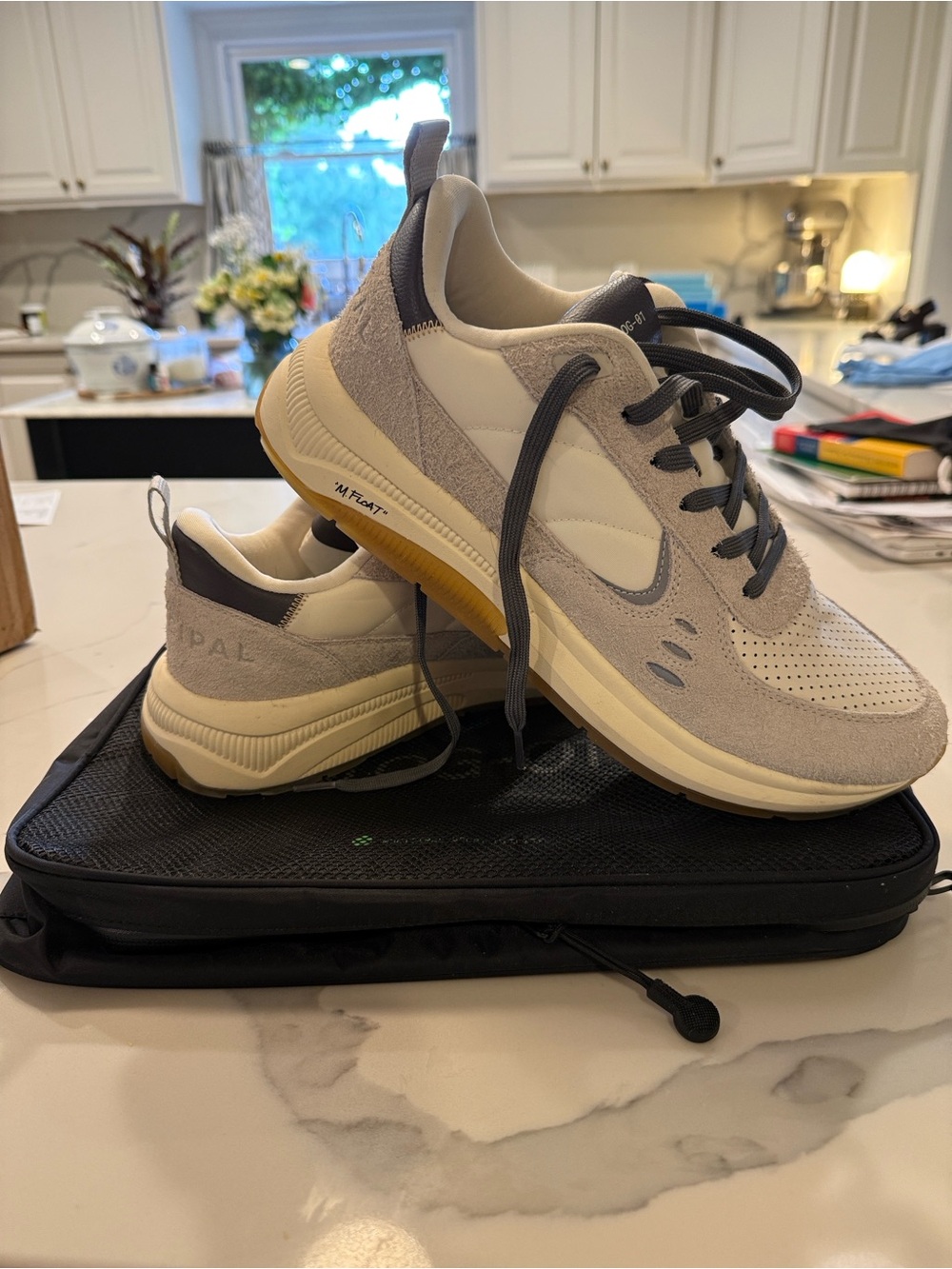 Men's Neutral Gray & Cream Casual Sneakers.  Size 9/9.5
